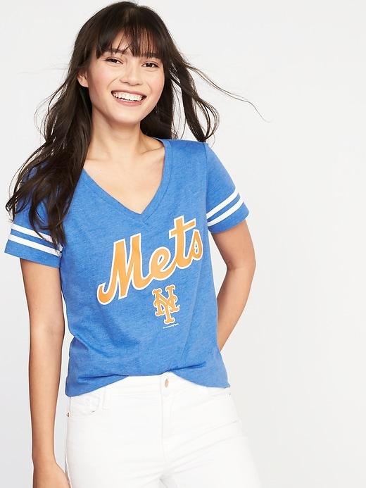 Old Navy Womens Mlb Team V-neck Tee For Women New York Mets Size M