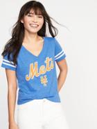 Old Navy Womens Mlb Team V-neck Tee For Women New York Mets Size M
