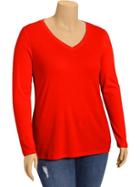 Old Navy Womens Plus Perfect V Neck Tees - Fan The Flames