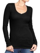 Old Navy Womens Perfect V Neck Tees - Black Jack