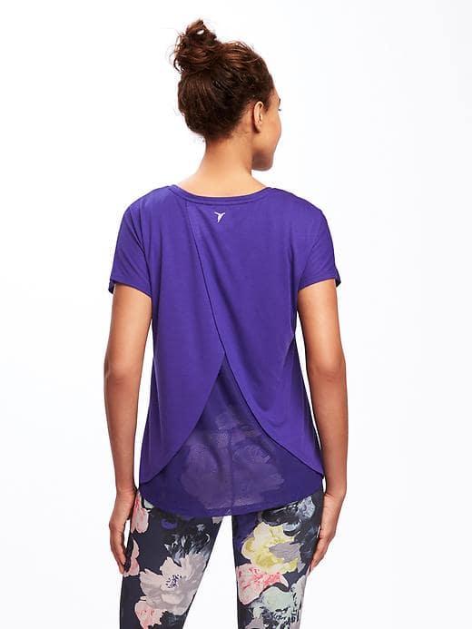 Old Navy Go Dry Cool Mesh Back Tee For Women - Purple Rain