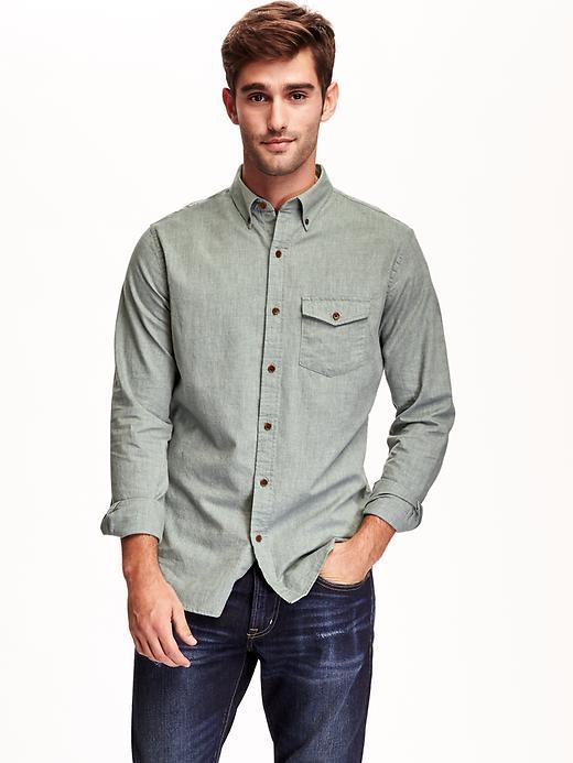 Old Navy Classic Slim Fit Shirt - Heather Green