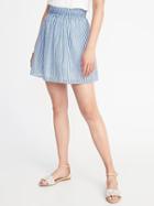 Old Navy Womens Smocked-waist Striped Circle Skirt For Women Blue Stripe Size L
