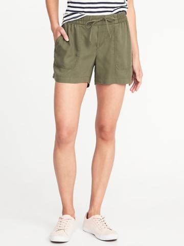 Old Navy Womens Mid-rise Soft Utility Shorts For Women Arugula Size S