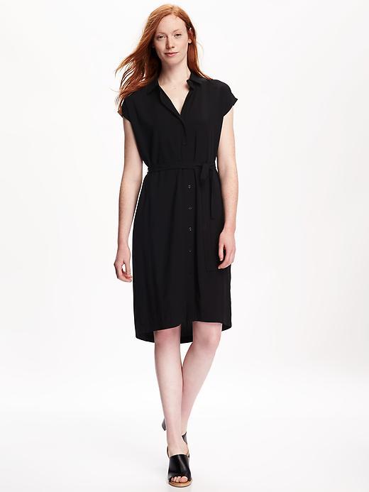 Old Navy Dolman Sleeve Shirt Dress For Women - Blackjack