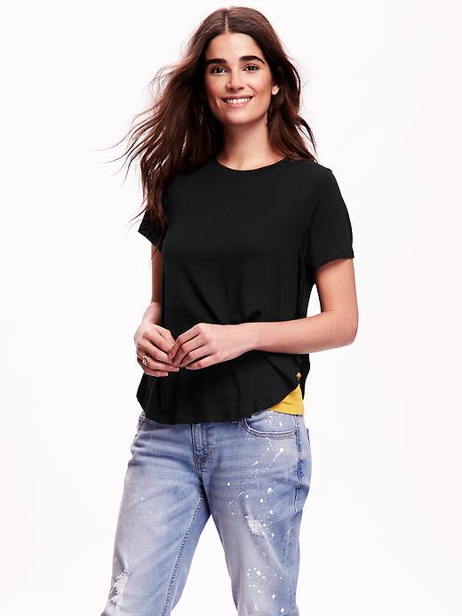 Old Navy Crew Neck Tulip Tee - Black