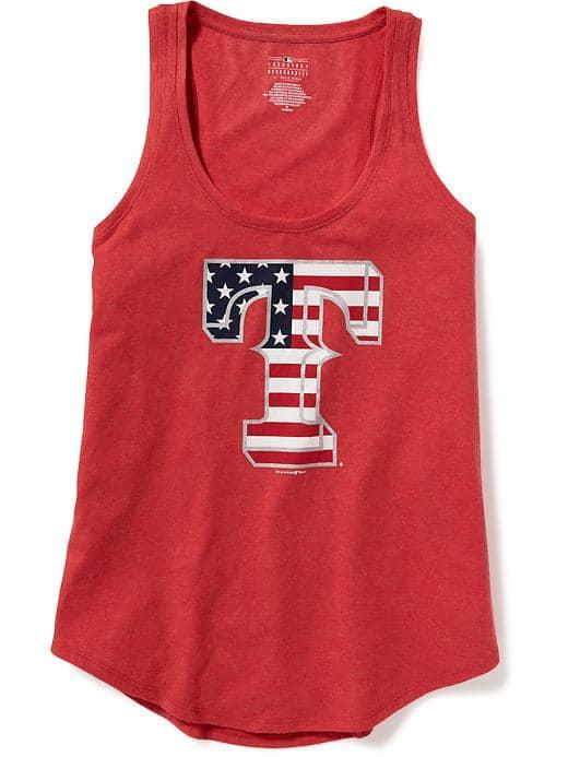 Old Navy Mlb Curved Hem Tank For Women - Texas Rangers