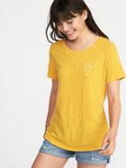 Old Navy Womens Everywear Graphic Slub-knit Tee For Women What';s The Scoop? Size L