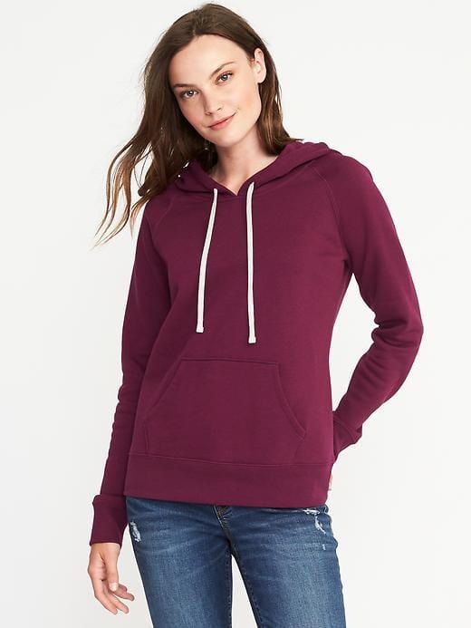 Old Navy Relaxed Raglan Sleeve Hoodie For Women - Winter Wine