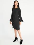 Old Navy Womens Ruffle-sleeve Shift Dress For Women Black Dots Size S