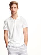 Old Navy Short Sleeve Pique Polo For Men - Bright White