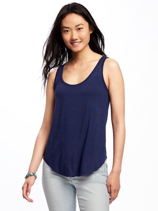 Old Navy Luxe Curved Hem Tank For Women - Lost At Sea Navy