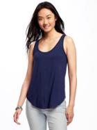 Old Navy Luxe Curved Hem Tank For Women - Lost At Sea Navy