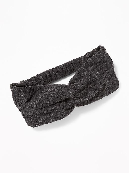 Old Navy Womens Textured Jersey Headwrap For Women Dark Charcoal Gray Size One Size