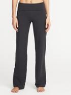 Old Navy Womens Mid-rise Wide-leg Roll-over Yoga Pants For Women Medium Gray Heather Size Xs