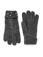 Old Navy Embellished Sweater Knit Gloves For Women - Heather Grey