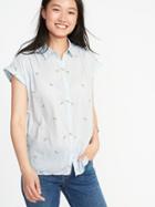Old Navy Womens Relaxed Button-front Shirt For Women Sunglasses Size Xxl