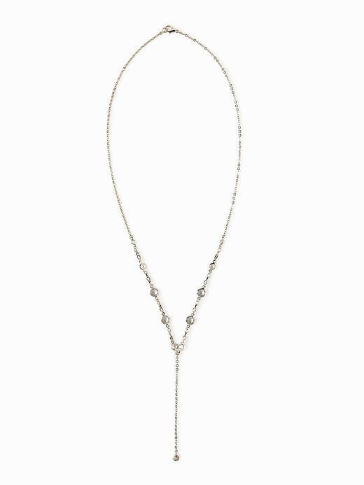 Old Navy Crystal Coin Pendant Necklace For Women - Silver