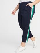 Pintucked Side-stripe Plus-size Track Pants
