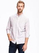 Old Navy Slim Fit Classic Plaid Shirt For Men - Berrylicious