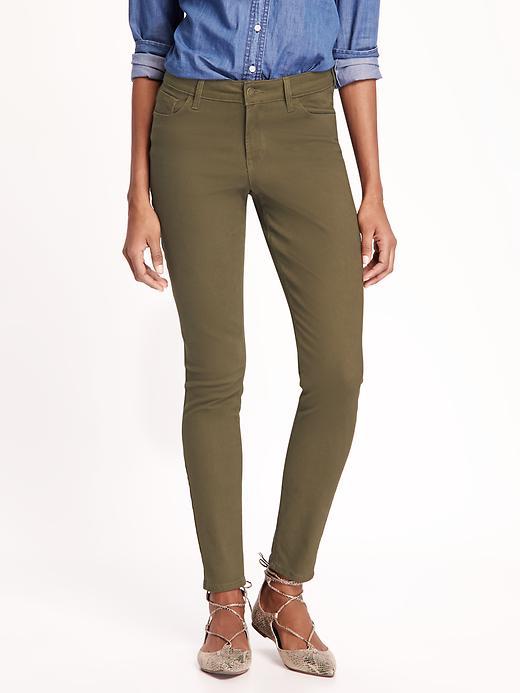 Old Navy Mid Rise Rockstar Sateen Skinny Jeans For Women - Salamander