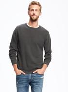 Old Navy Mens Garment-washed Fleece Crew-neck Sweatshirt For Men Washed Black Size Xxxl