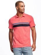 Old Navy Soft Washed Slub Knit Polo For Men - Coral Tropics