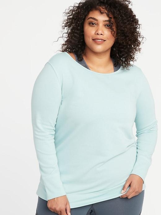 French Terry Keyhole-back Plus-size Performance Top
