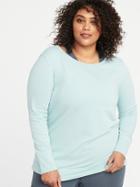 French Terry Keyhole-back Plus-size Performance Top