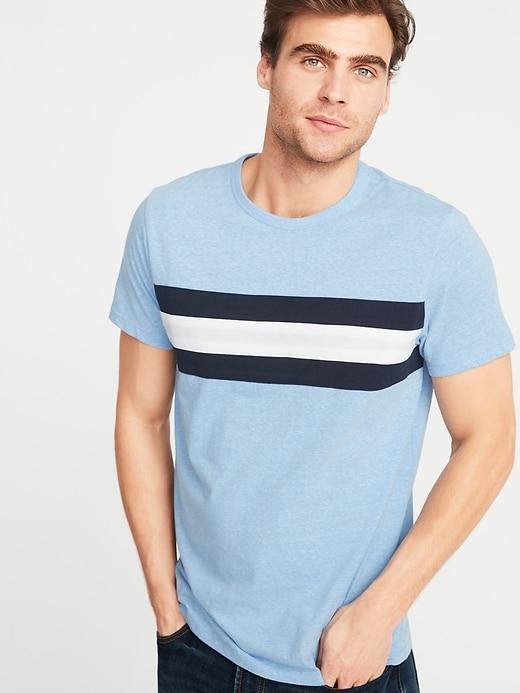 Soft-washed Chest-stripe Tee For Men