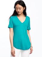 Old Navy Relaxed V Neck Tee For Women - Teal We Meet