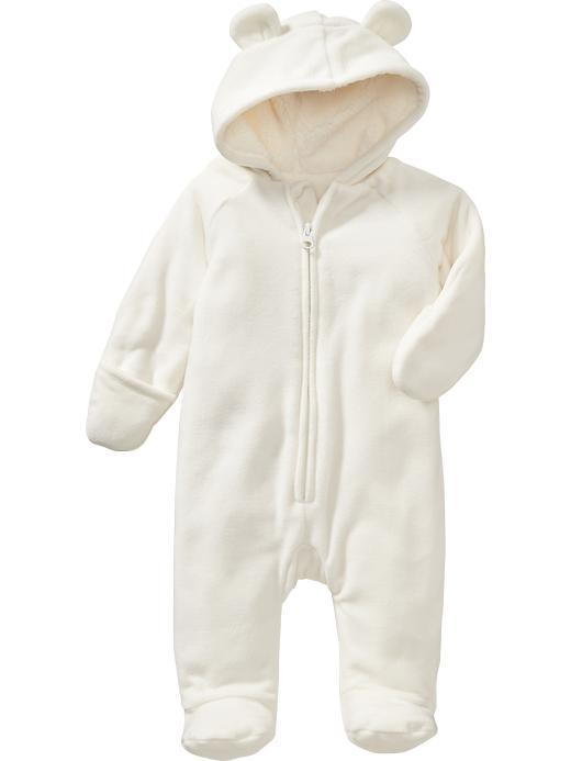 Old Navy Performance Fleece Bear One Piece - Sea Salt