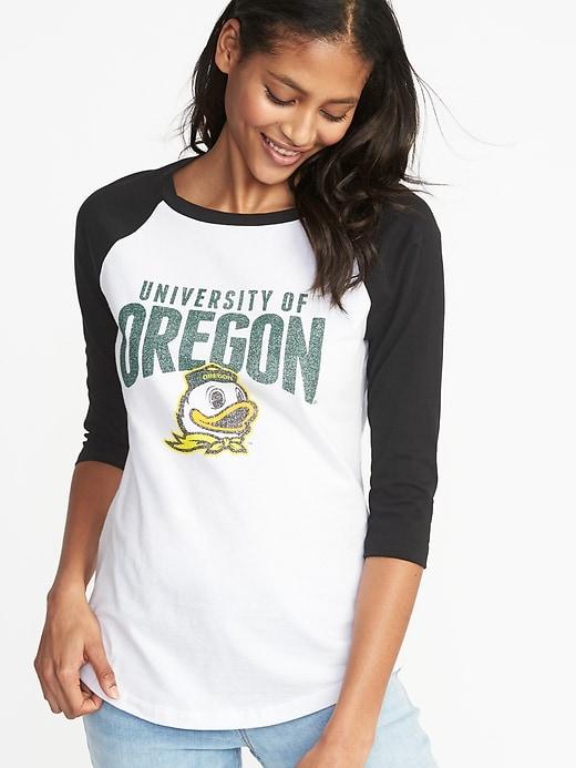 Old Navy Womens College-team 3/4-length Raglan Tee For Women University Of Oregon Size S