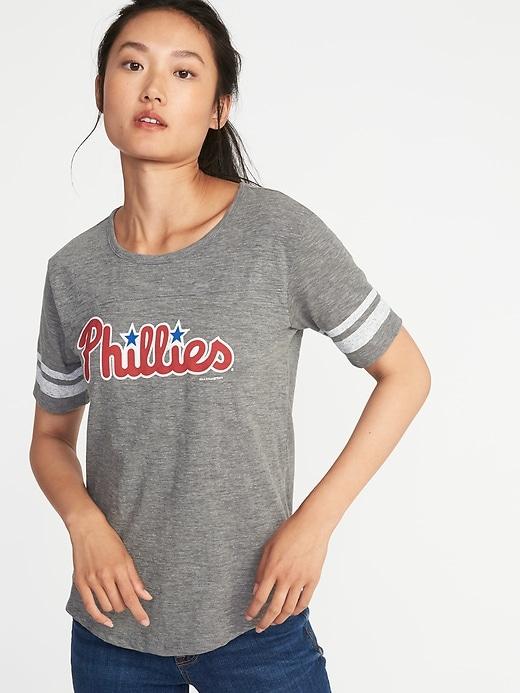 Old Navy Womens Mlb Logo-graphic Tee For Women Philadelphia Phillies Size L