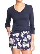 Old Navy Womens Perfect V Neck Tees Size L Tall - In The Navy