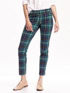 Old Navy Womens The Pixie Ankle Pants Size 0 Regular - Green Midscale Plaid