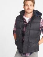 Old Navy Mens Detachable-hood Frost Free Vest For Men Dark Charcoal Gray Size M