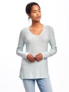 Old Navy Relaxed Textured Tunic Sweater For Women - Morning Sky