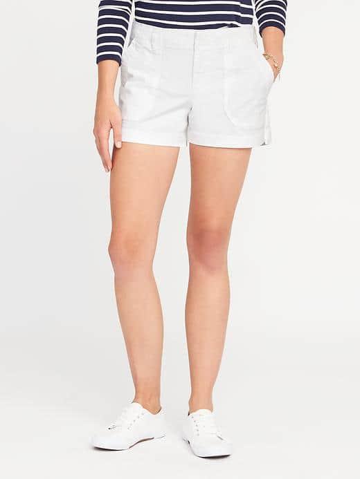 Old Navy Pixie Chino Utility Shorts For Women 3 1/2 - Bright White
