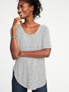 Old Navy Womens Relaxed Luxe Slub-knit Tunic For Women White Stripe Size Xl