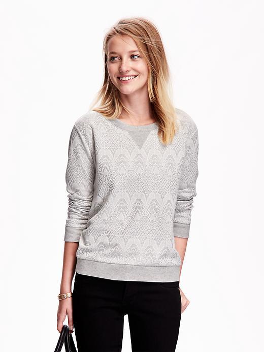 Old Navy Lace Sweatshirt Size L - Grey