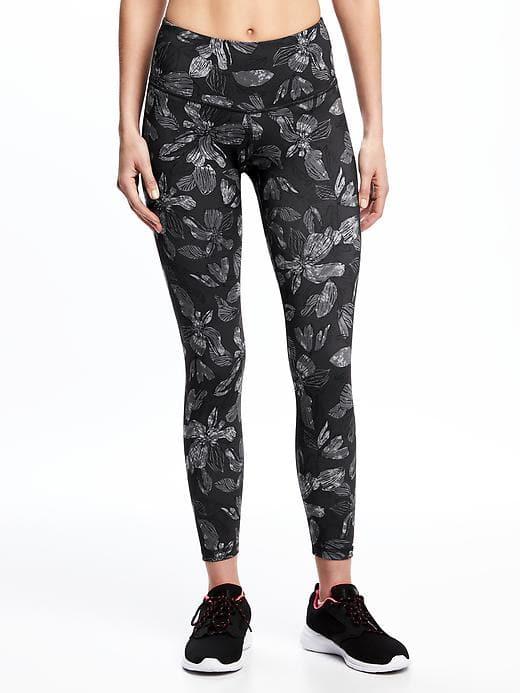 Old Navy Go Dry High Rise 7/8 Compression Leggings For Women - Neutral Floral