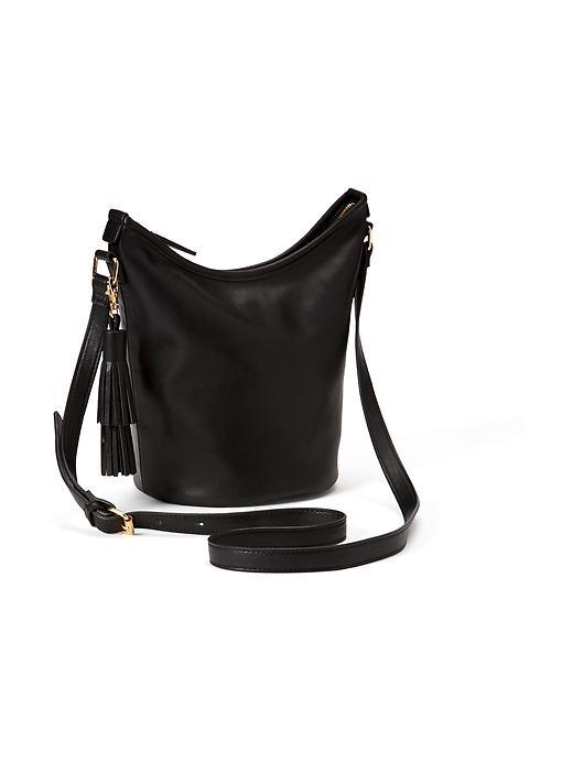Old Navy Faux Leather Tassle Hobo Bag For Women - Black
