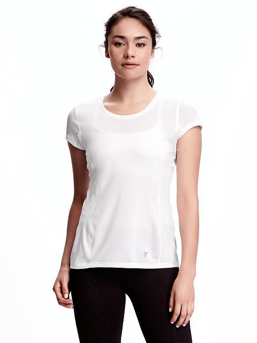 Old Navy Go Dry Short Sleeve Run Top For Women - Bright White