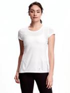 Old Navy Go Dry Short Sleeve Run Top For Women - Bright White