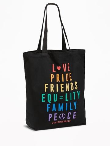 Old Navy Womens Pride Graphic Canvas Tote Black Size One Size