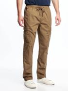 Old Navy Slim Built In Flex Drawstring Cargos For Men - Toasty