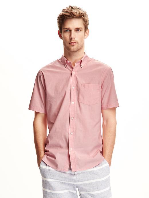 Old Navy Slim Fit Short Sleeve Shirt For Men - Apple Guava