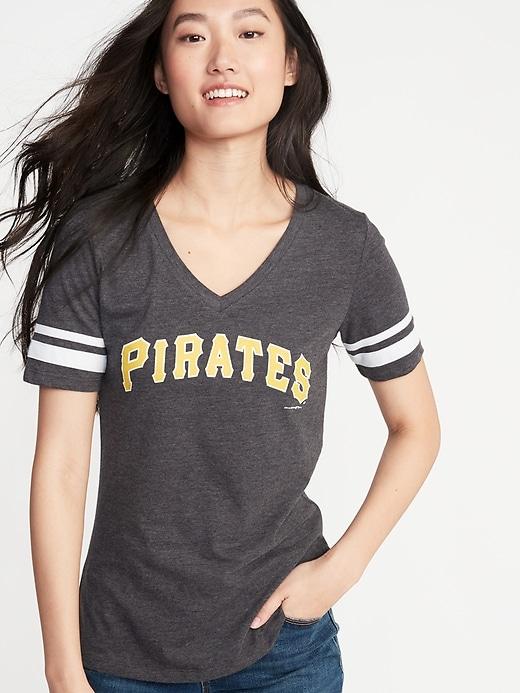 Mlb Team-graphic Sleeve-stripe Tee For Women