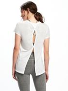 Old Navy Go Dry Cool Ultra Light Keyhole Back Top For Women - Bright White